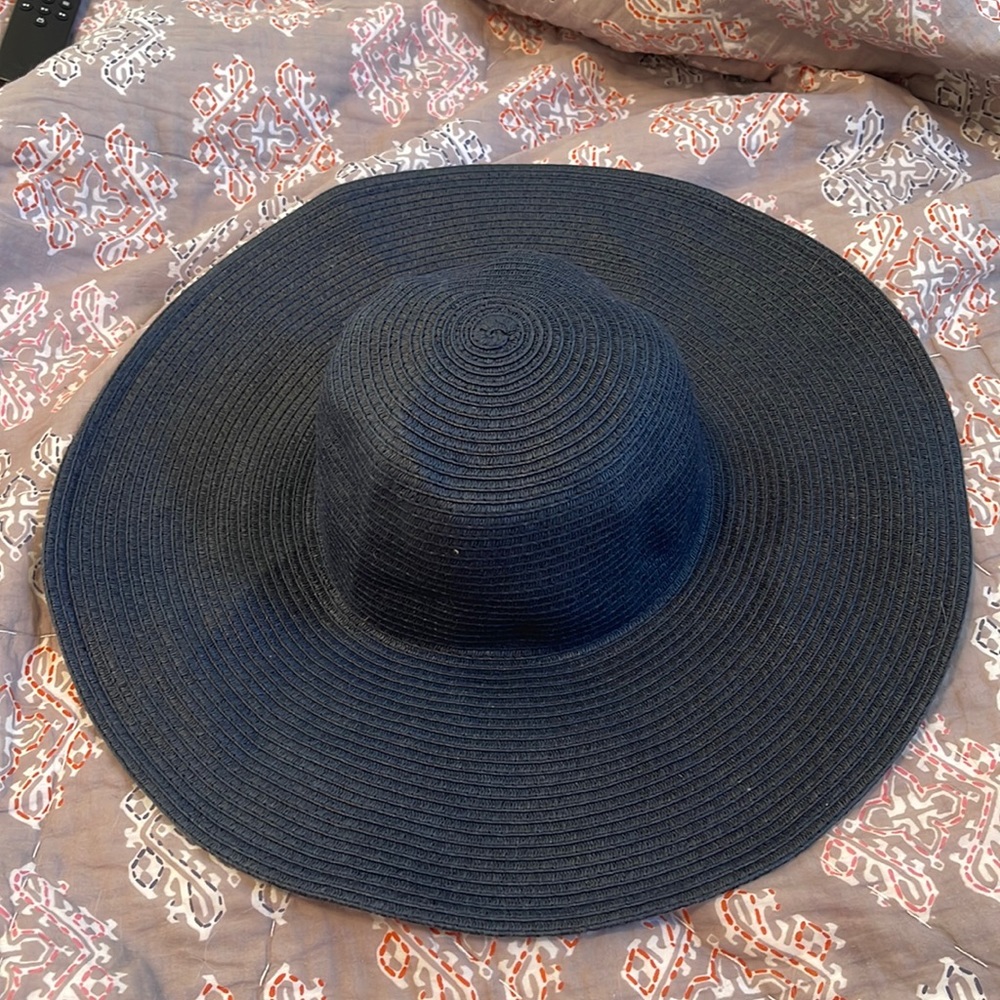 J crew navy straw hat
